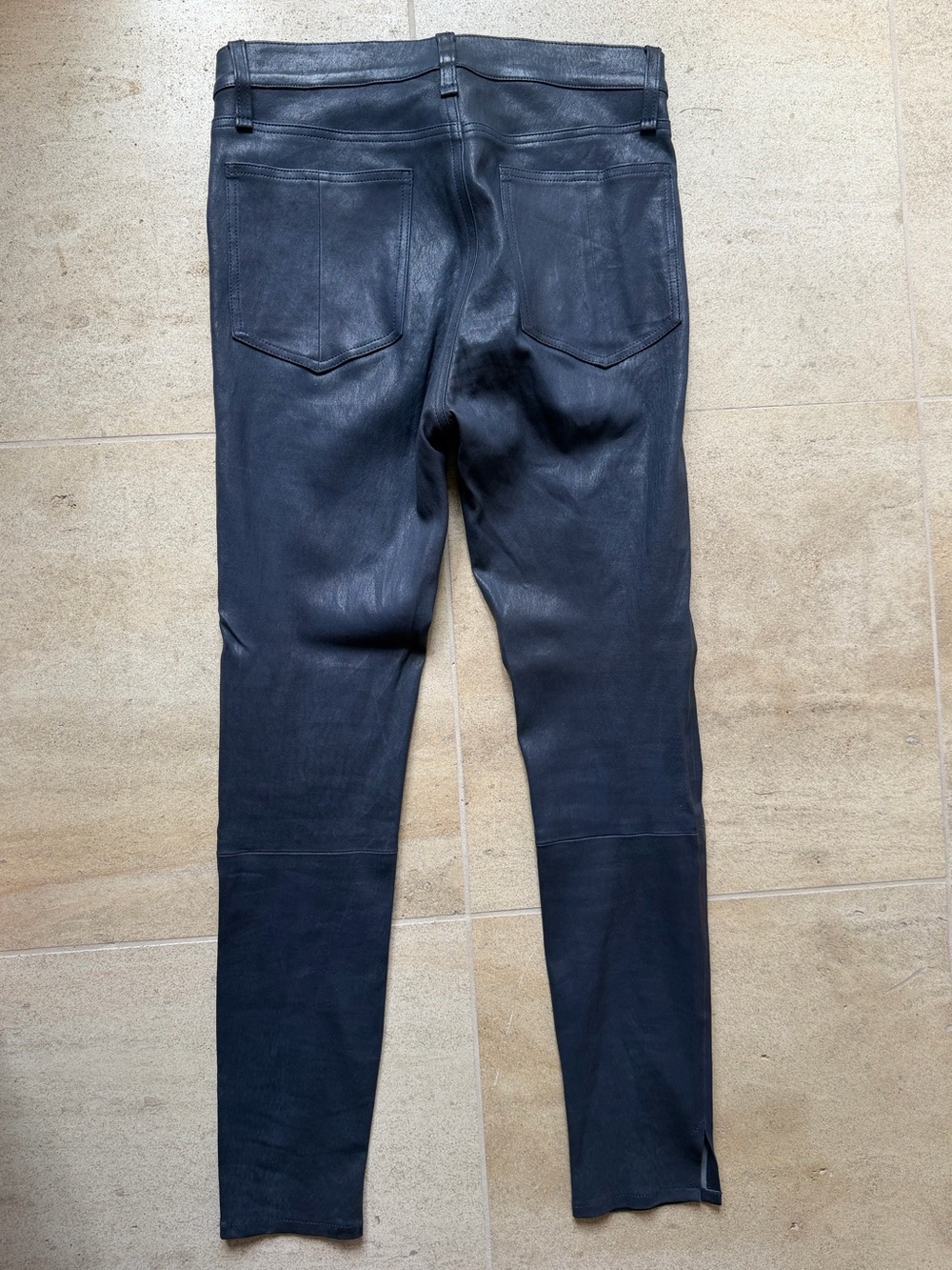 Rag & Bone Skinny Leather Pants - Blue - Picture 2 of 7